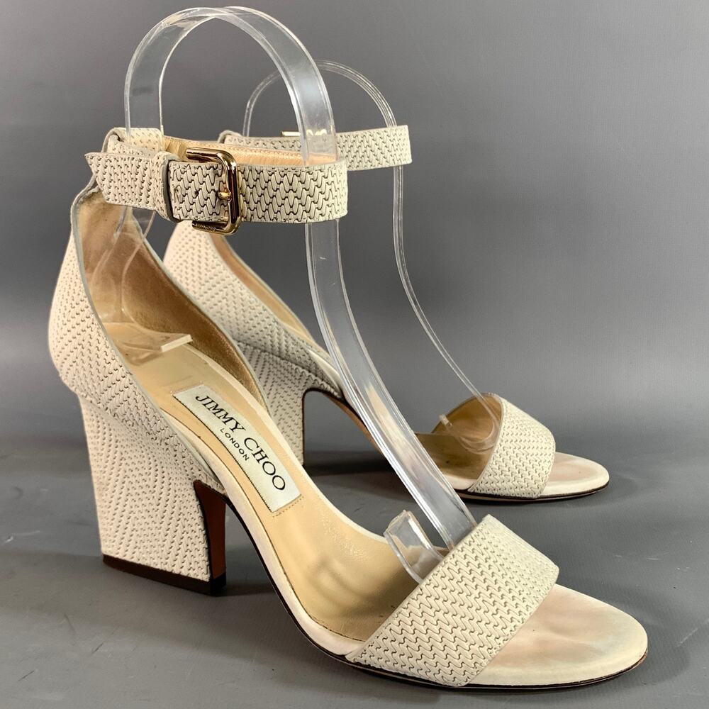 JIMMY CHOO Size 5.5 White Strap Sandals